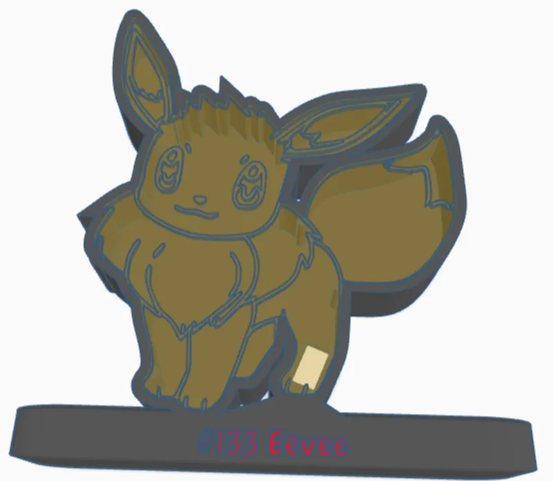 Eevee-Inspired LED Lamp with Engraved Base (#133)
