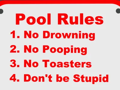 Pool Rules sign