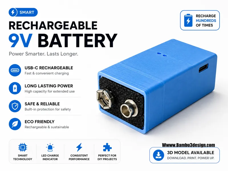 Smart Rechargeable 9V Battery 