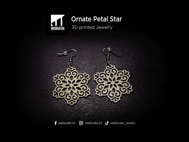 Ornate Petal Star Earrings