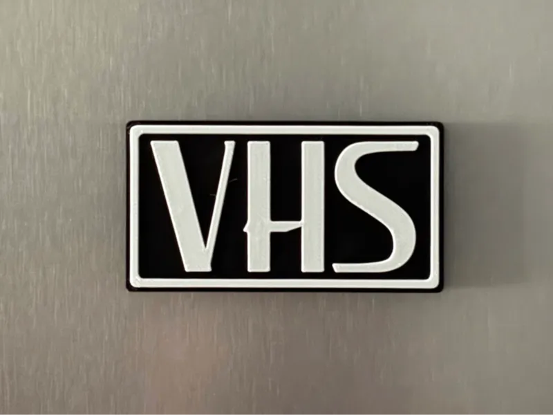 VHS logo magnet/sign