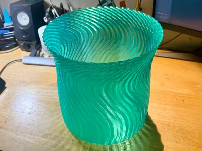 Wave Pattern Vase/ Bin