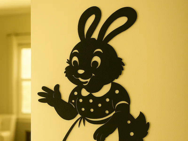 Cute Bunny Mom Wall Decoration – Flat Cutout