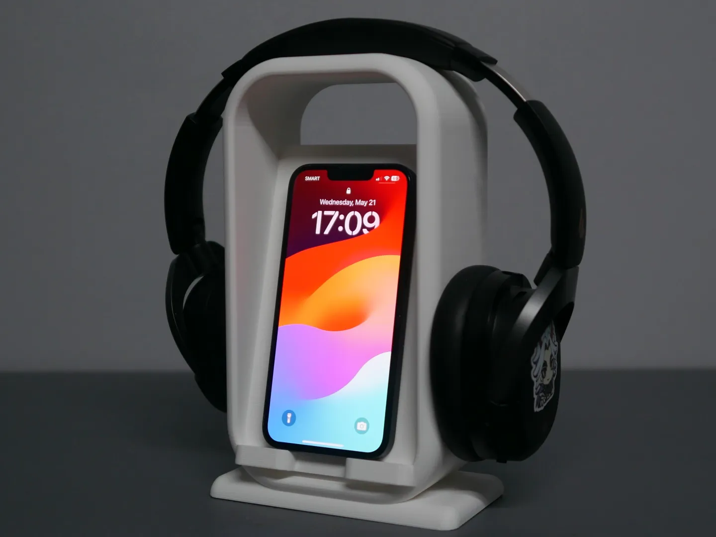 Suporte Nórdico para Headset e Celular 2 em 1 – Organizador de Mesa Minimalista