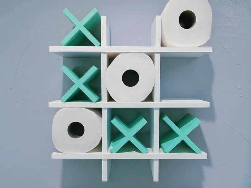 Tic‑Tac‑Toe-Bathroom Tissue Rack