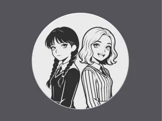 Wendsday Black and White Coaster