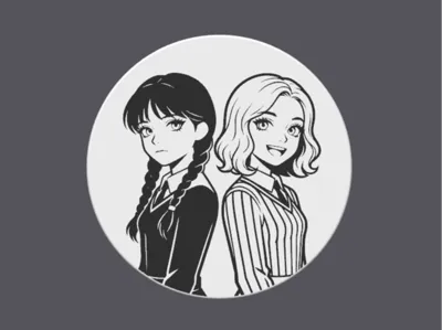 Wendsday Black and White Coaster