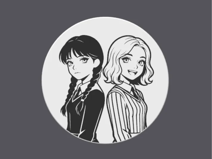 Wendsday Black and White Coaster