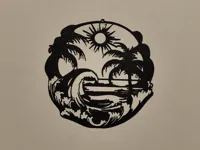 Silhouette murale paysage des Caraïbes — photo 2