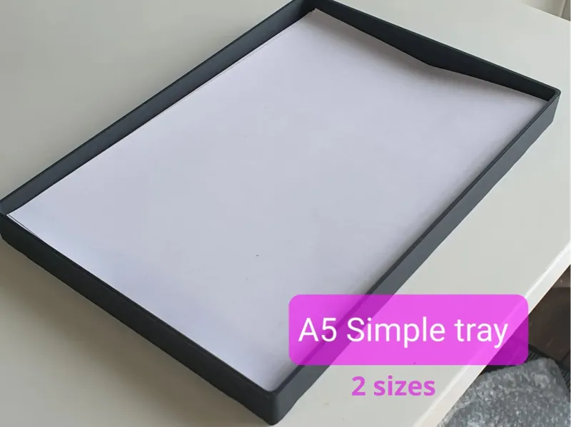 Simple A5 paper desk tray - 2 heights