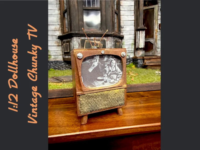 1:12 Dollhouse Vintage Chunky TV