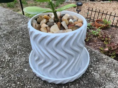 Decorative Plant Pot with Curvy Wave Design