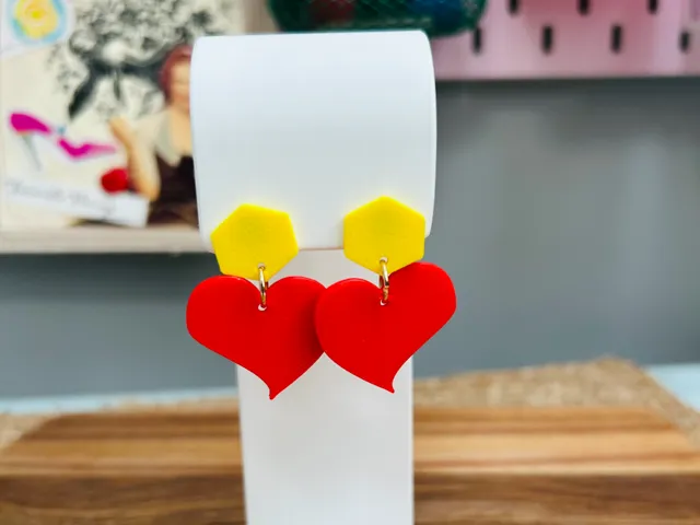 heart retro funky earrings