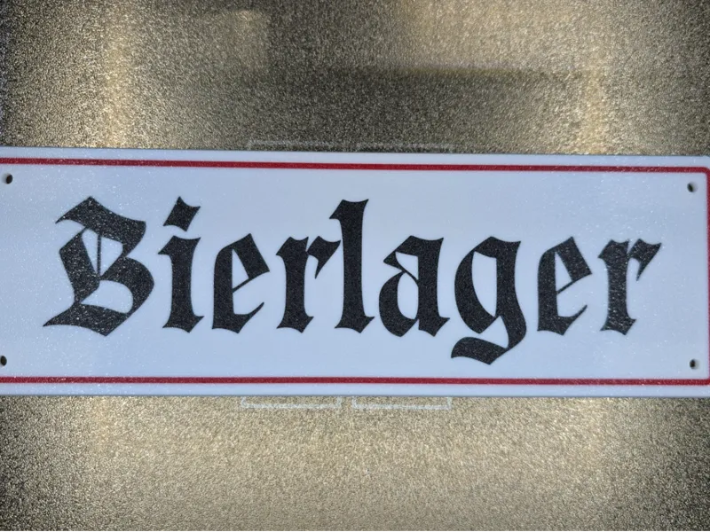 Bierlager Schild
