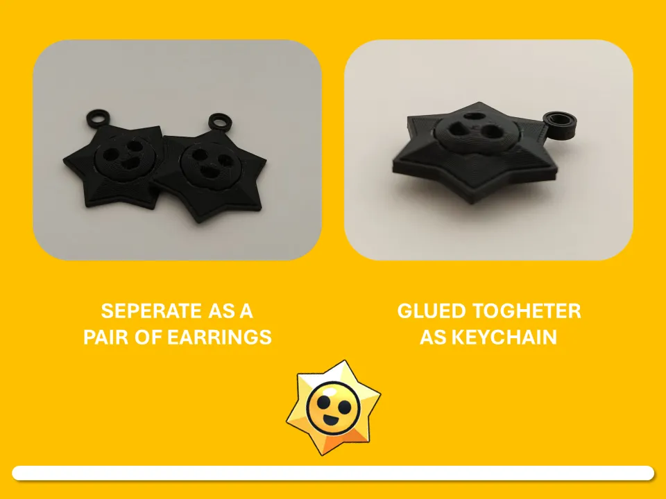 Brawl Stars | Starr drop keychain/earrings view 2