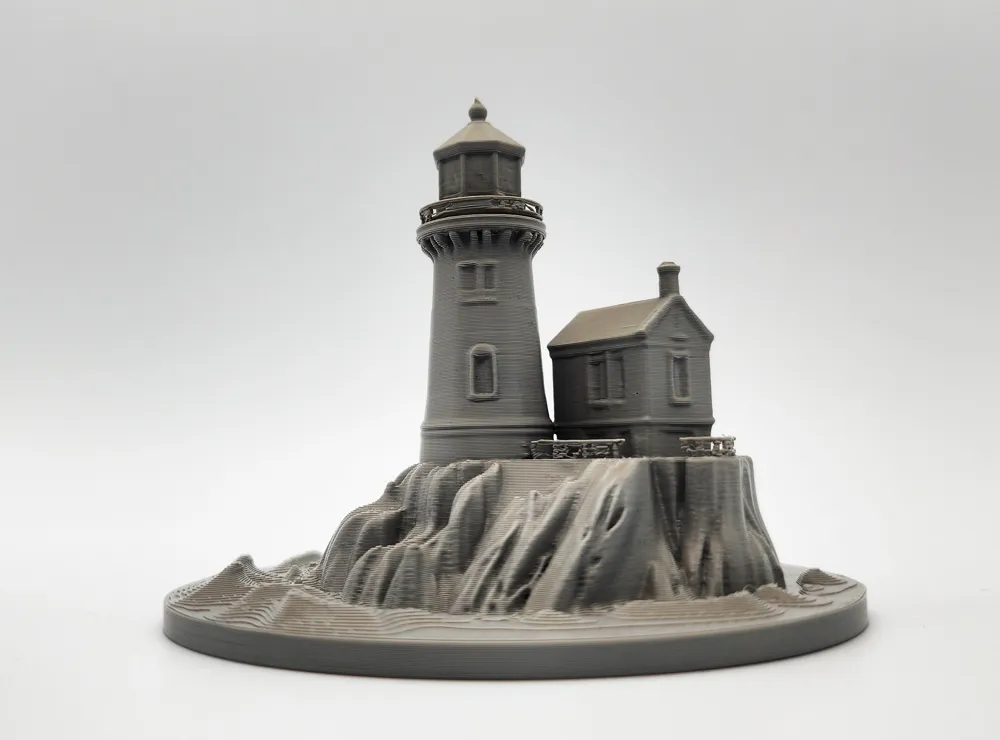 Lighthouse on the Rocks Miniature - Free 3D Print Model - MakerWorld