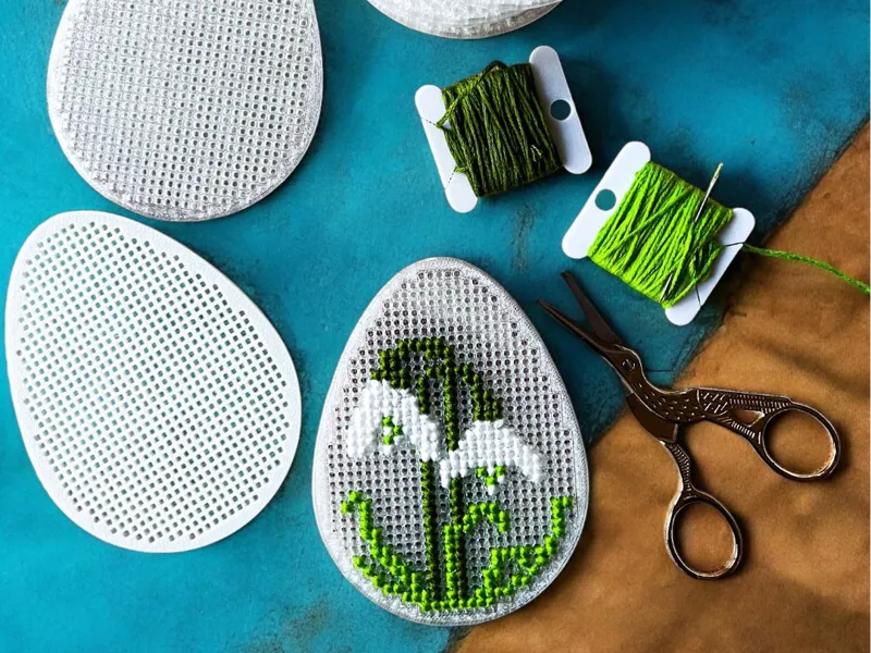 Easter Egg Cross Stitch Mesh Blank