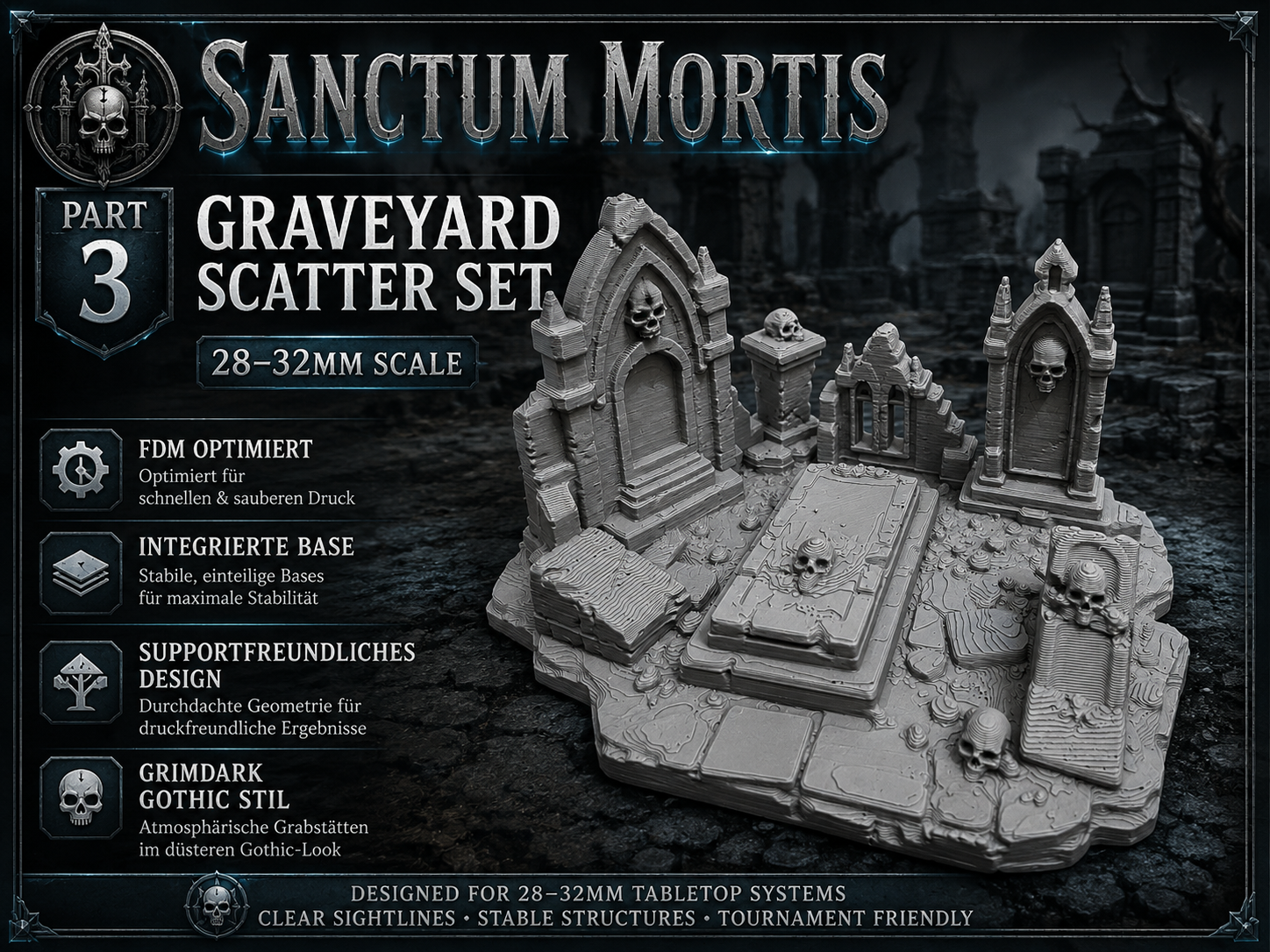 3. SANCTUM MORTIS – Graveyard Scatter Set - Skull