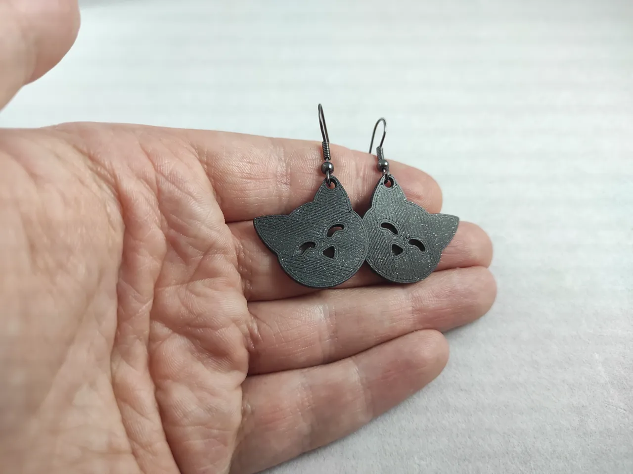 Cat earrings view 2