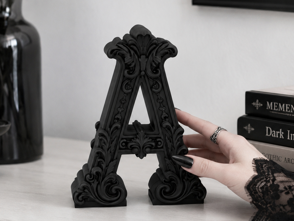 Goth Baroque Letter A gothic Decor - 1