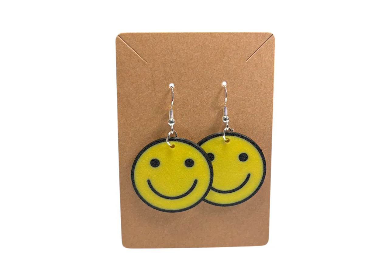 Smiley Face Earrings - Double Sided view 3