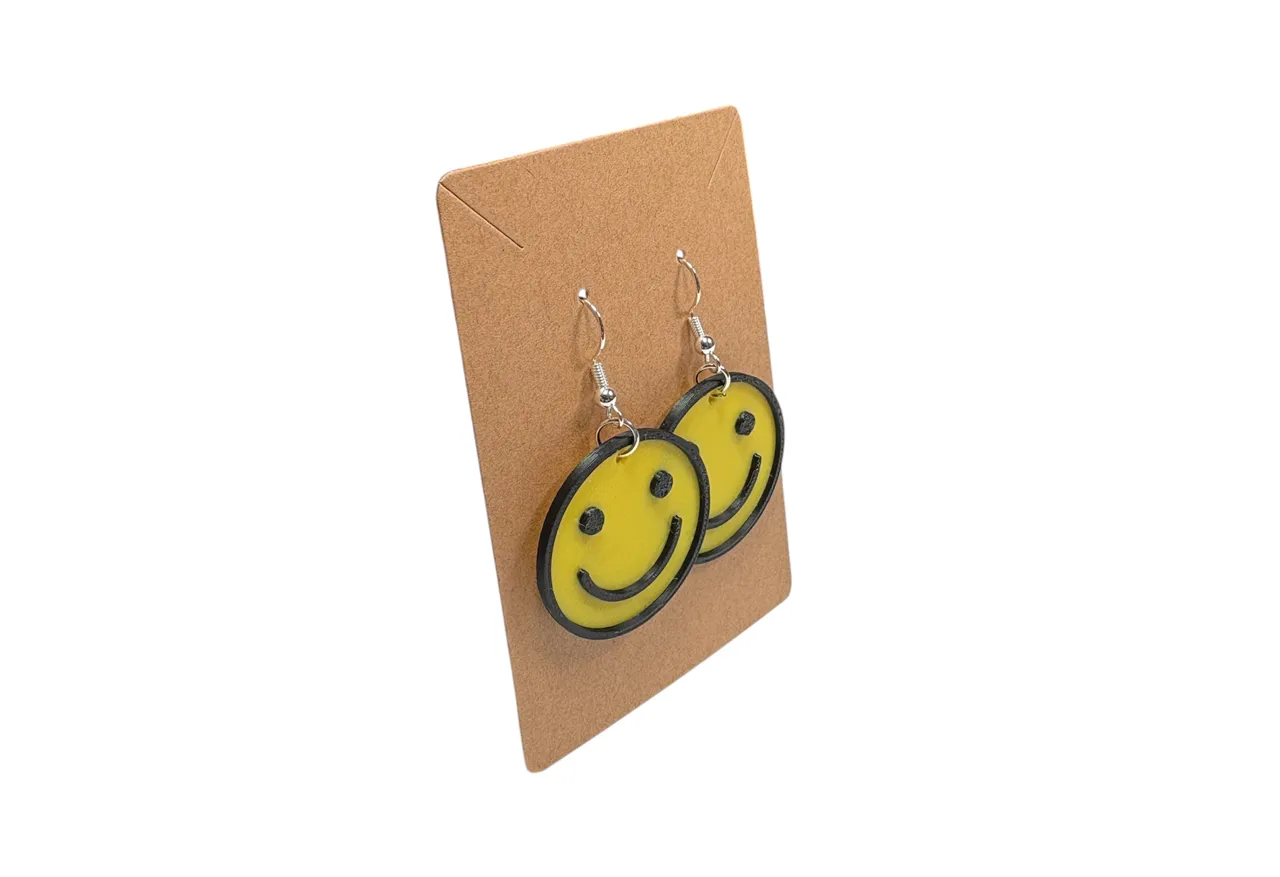 Smiley Face Earrings - Double Sided view 2