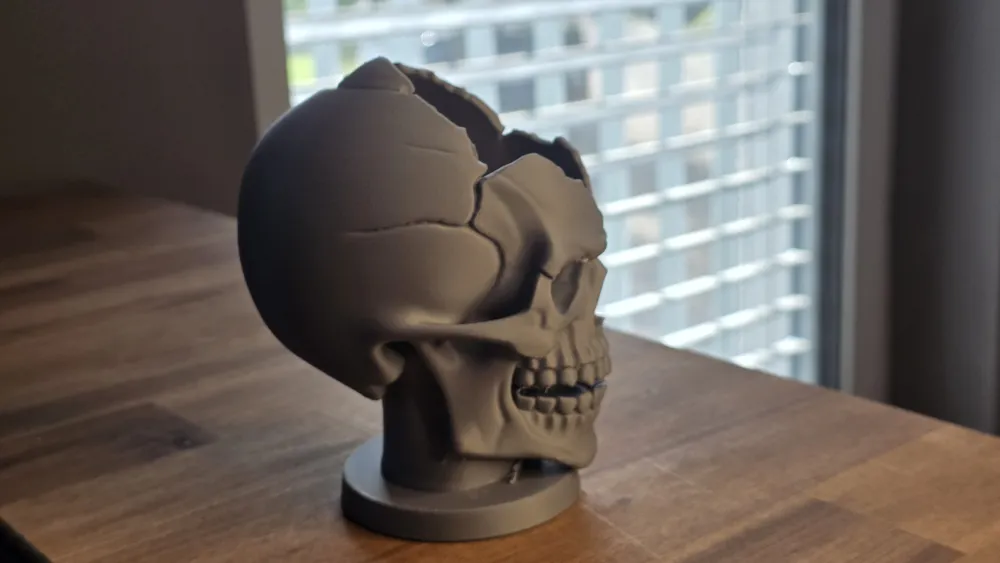 Halloween Cracked Skull Candy Bowl - Free 3D Print Model - MakerWorld