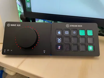 Elgato Stream Deck and Wave XLR desk coupler