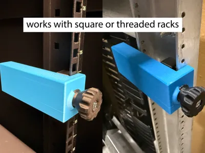 3rd hand tool for square or threaded network racks