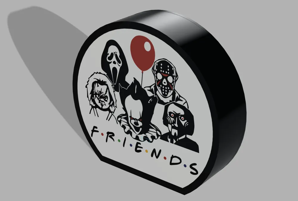 Horror Movie Friends Light Box - Free 3D Print Model - MakerWorld