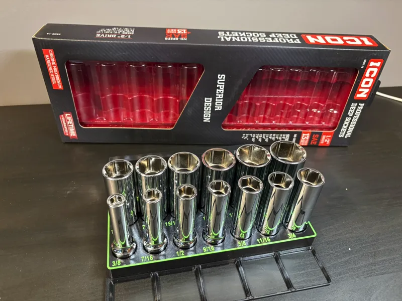 Icon 1/2" SAE Deep Socket Holder - Gridfinity