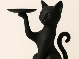 Cat with a tray