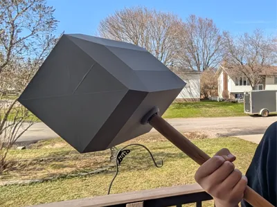 Low Poly Fantasy Mace Head for Broom Handle