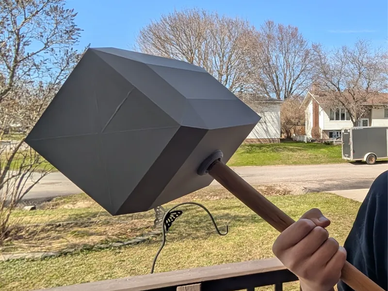 Low Poly Fantasy Mace Head for Broom Handle