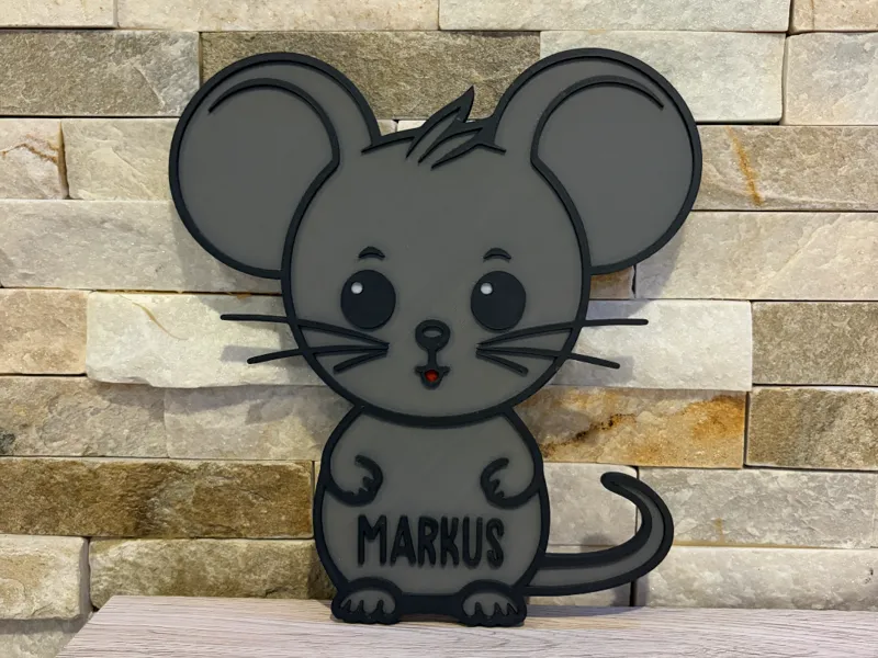 Namensschild / Türschild Maus