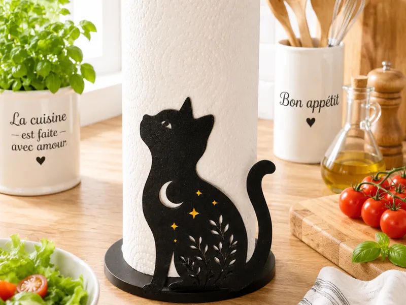 Support essuie-tout - motif Chat
