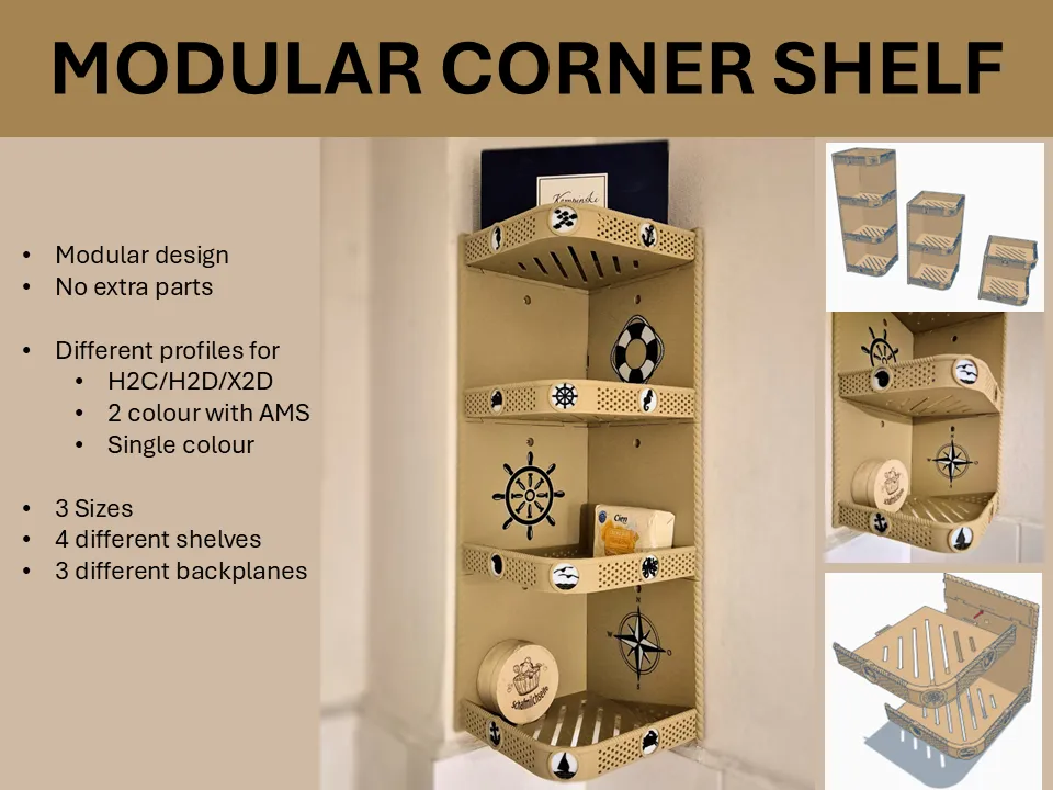 Modular Corner Shelf - Free 3D Print Model - MakerWorld