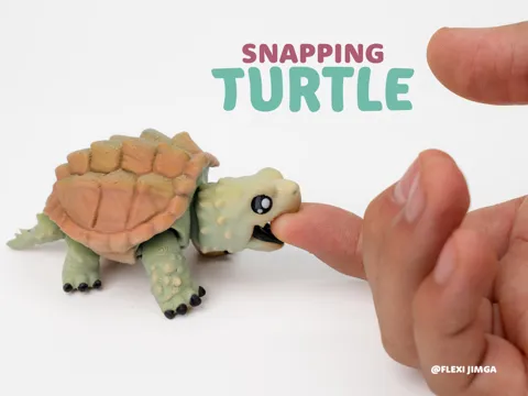 Llavero: Flexi Alligator Snapping Turtle & Keychain — referencia de MakerWorld