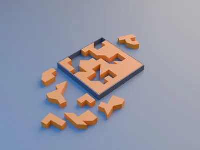 Puzzle Box Challenge – 17 Unique Shapes + Box
