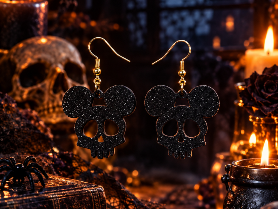 Skull mouse earrings 3D model