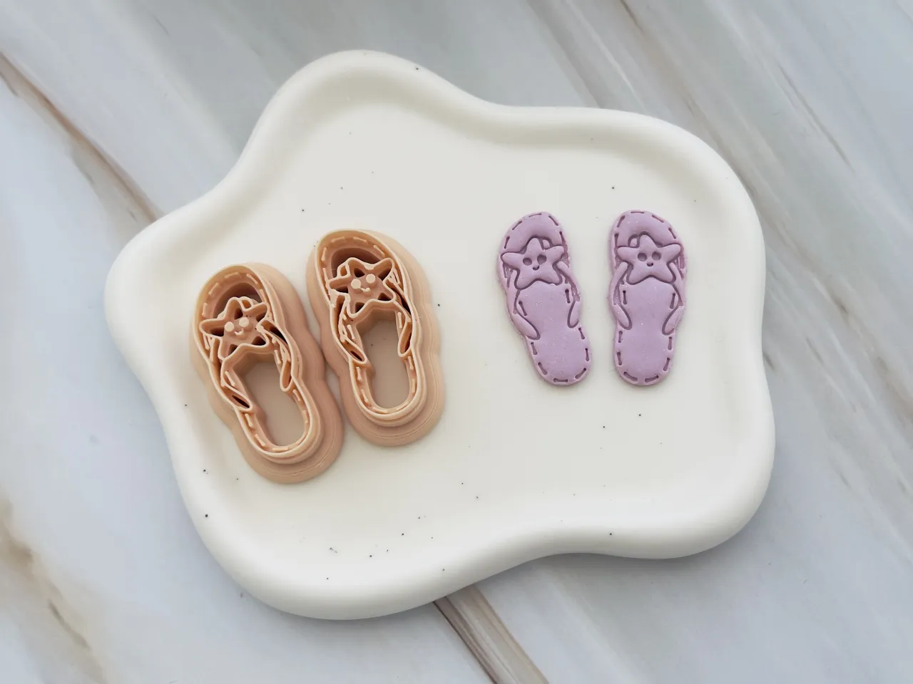 Starfish Slipper Polymer Clay Earrings Cutter view 2