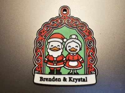 Personalized Duck Couple Christmas Ornament
