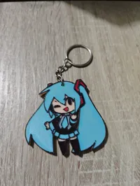 Miku keychain and pin