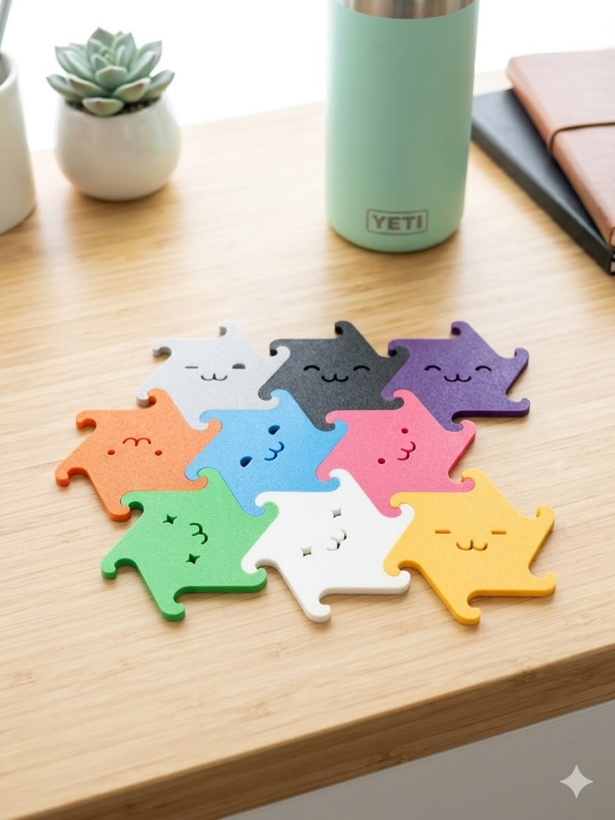 Miniatura 2 do modelo 3D Paw Puzzle - Interactive Coaster set