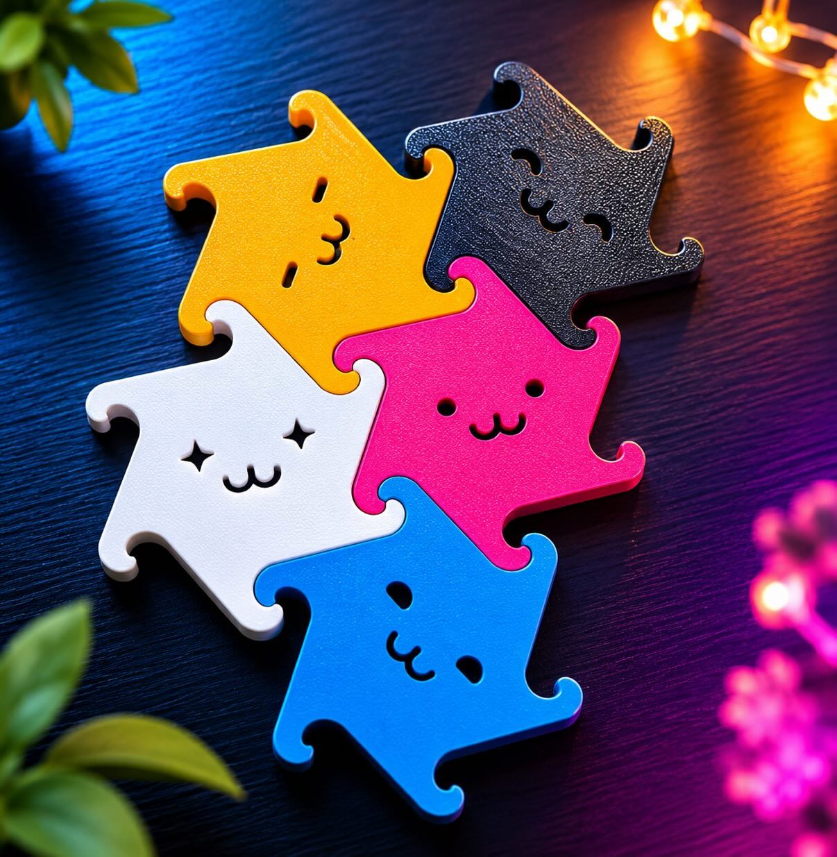 Miniatura 1 do modelo 3D Paw Puzzle - Interactive Coaster set