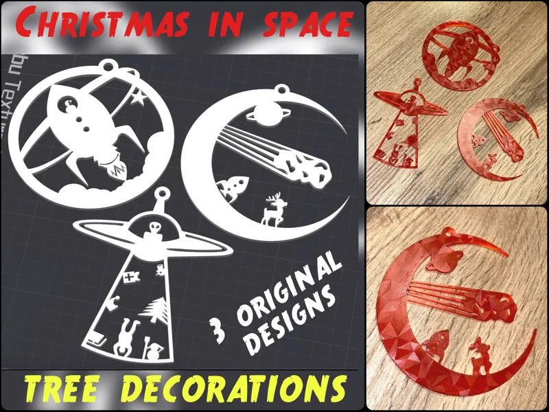 CHRISTMAS TREE DECOR - SPACE SANTA THEME - MINIMAL