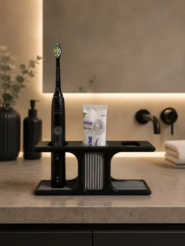Letrero o emblema decorativo: Modern Japandi Toothbrush Stand / Holder Design 2 — vista de referencia 2