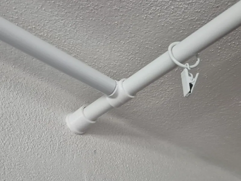 Curtain rod t-joint and holder 16mm