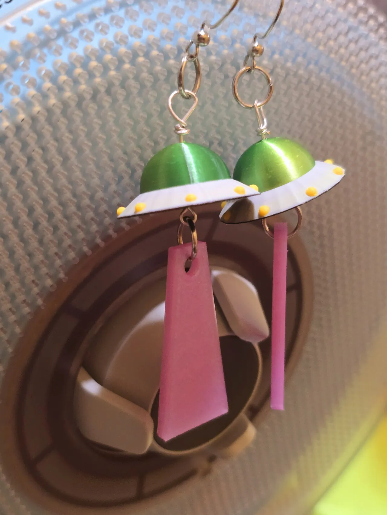 3D UFO Earrings view 2