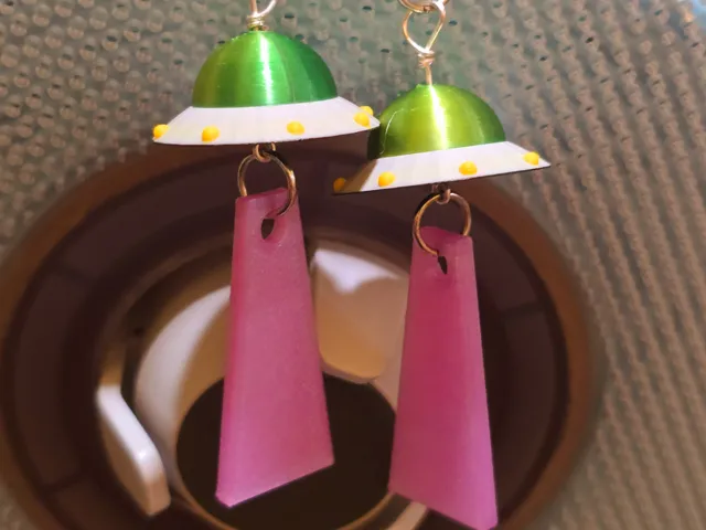 3D UFO Earrings